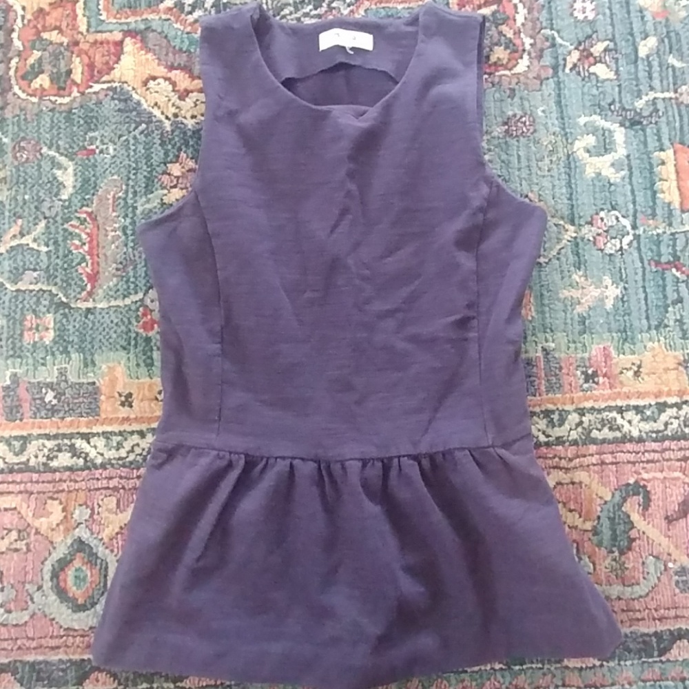 Madewell XS Peplum Tank Top Excellent Navy